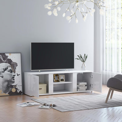 Dealsmate  TV Cabinet High Gloss White 120x34x37 cm Engineered Wood