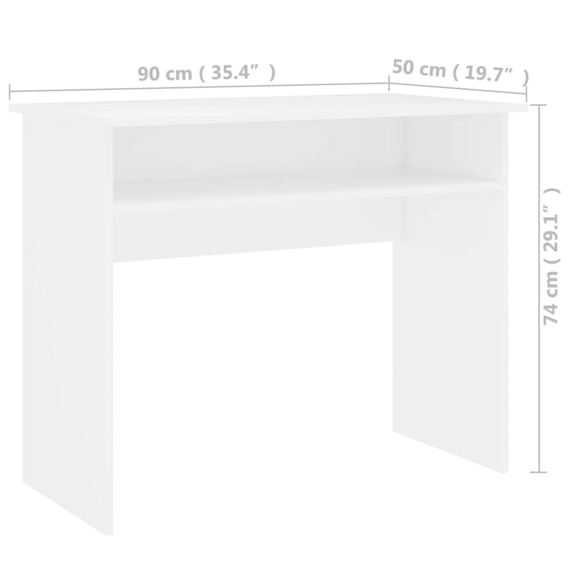 Dealsmate  Desk White 90x50x74 cm Engineered Wood