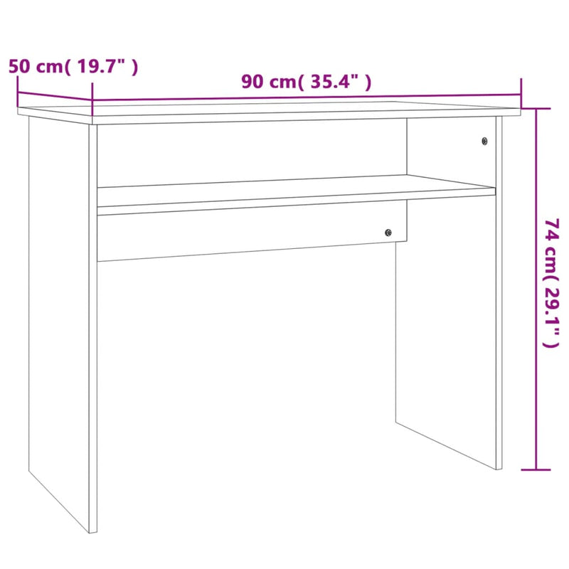 Dealsmate  Desk Concrete Grey 90x50x74 cm Engineered Wood