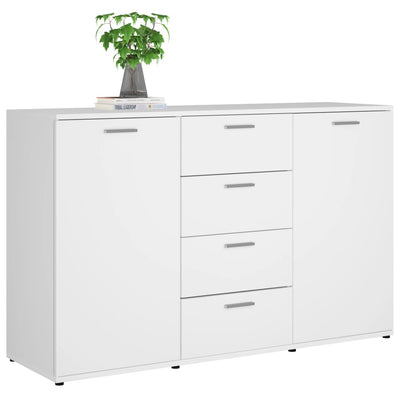Dealsmate  Sideboard White 120x35.5x75 cm Engineered Wood