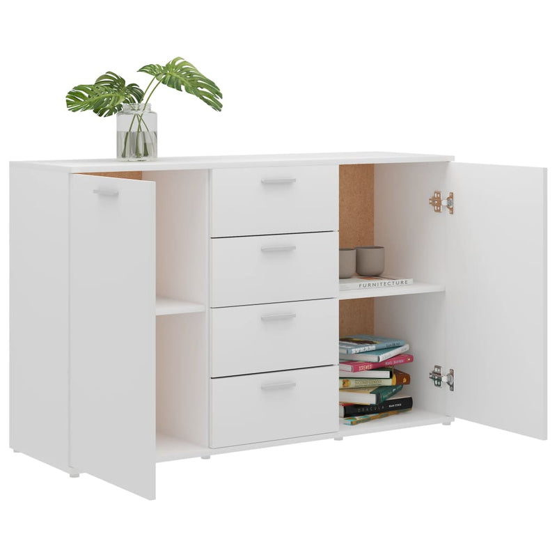 Dealsmate  Sideboard White 120x35.5x75 cm Engineered Wood