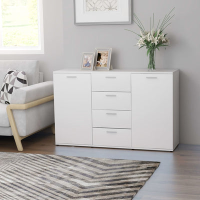 Dealsmate  Sideboard White 120x35.5x75 cm Engineered Wood