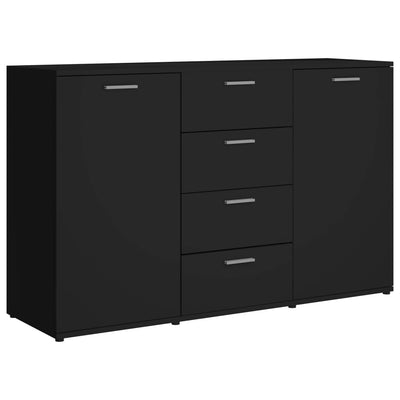 Dealsmate  Sideboard Black 120x35.5x75 cm Chipboard