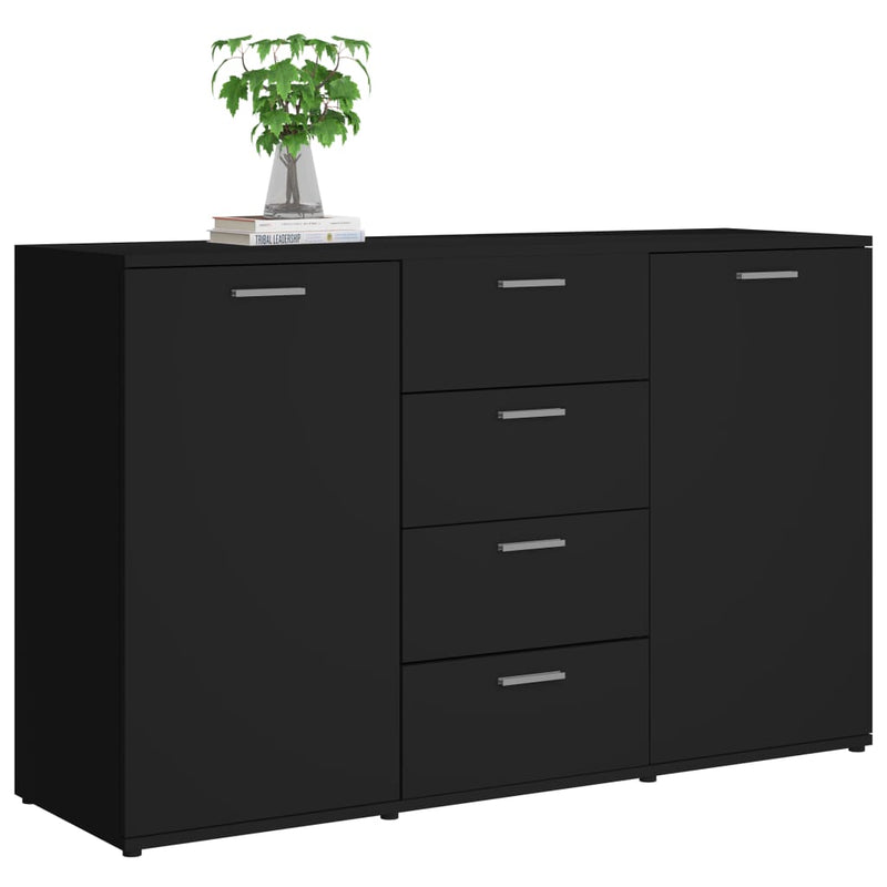 Dealsmate  Sideboard Black 120x35.5x75 cm Chipboard