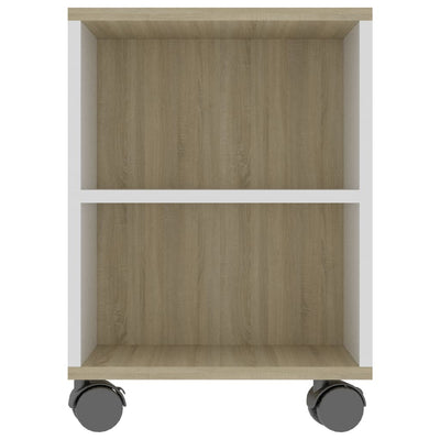 Dealsmate  TV Cabinet White and Sonoma Oak 120x35x48 cm Engineered Wood