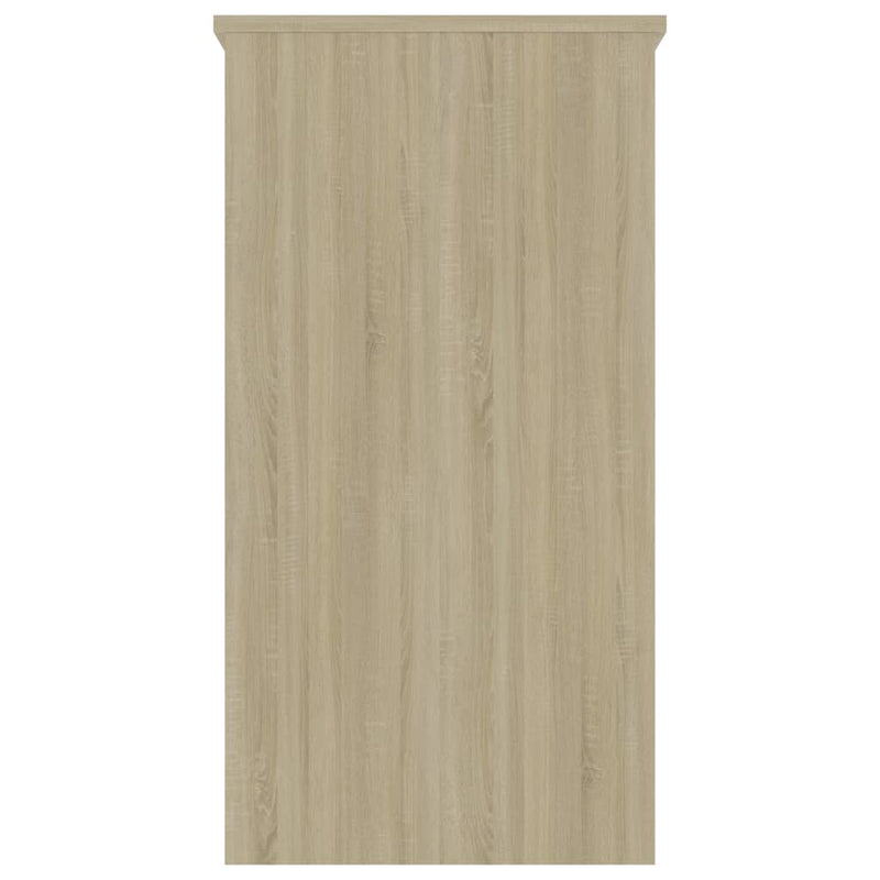 Dealsmate  Desk White and Sonoma Oak 80x40x75 cm Engineered Wood