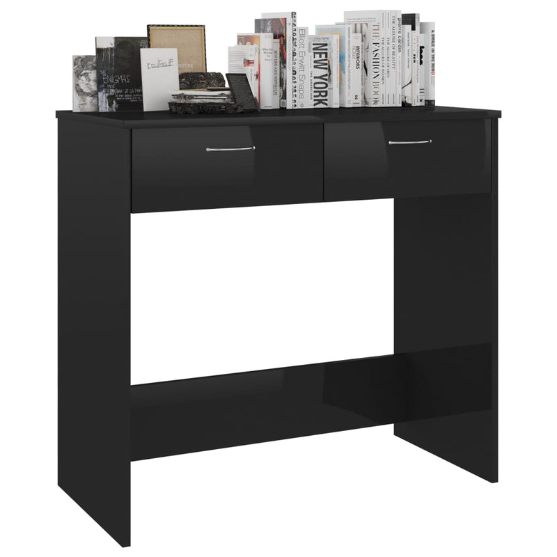 Dealsmate  Desk High Gloss Black 80x40x75 cm Engineered Wood