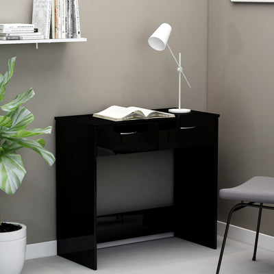 Dealsmate  Desk High Gloss Black 80x40x75 cm Engineered Wood