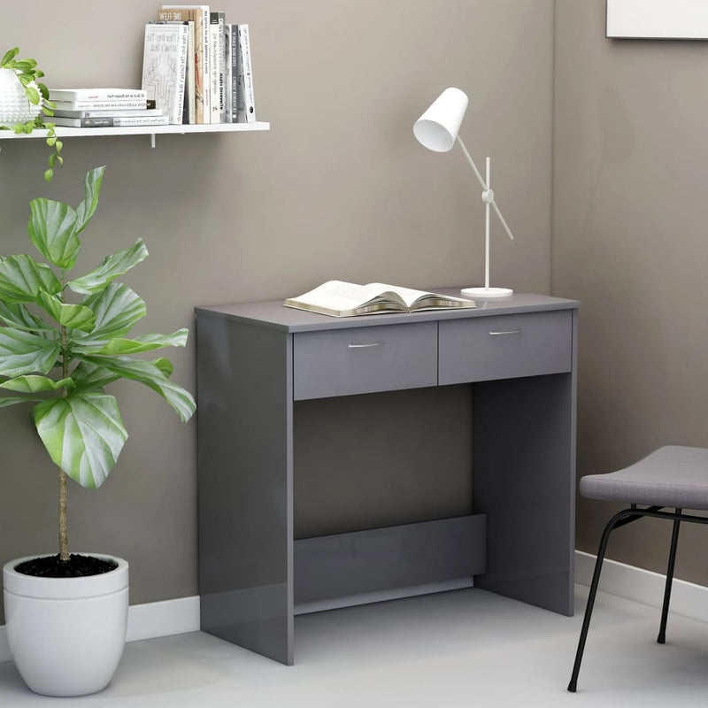 Dealsmate  Desk High Gloss Grey 80x40x75 cm Engineered Wood