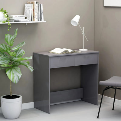 Dealsmate  Desk High Gloss Grey 80x40x75 cm Engineered Wood