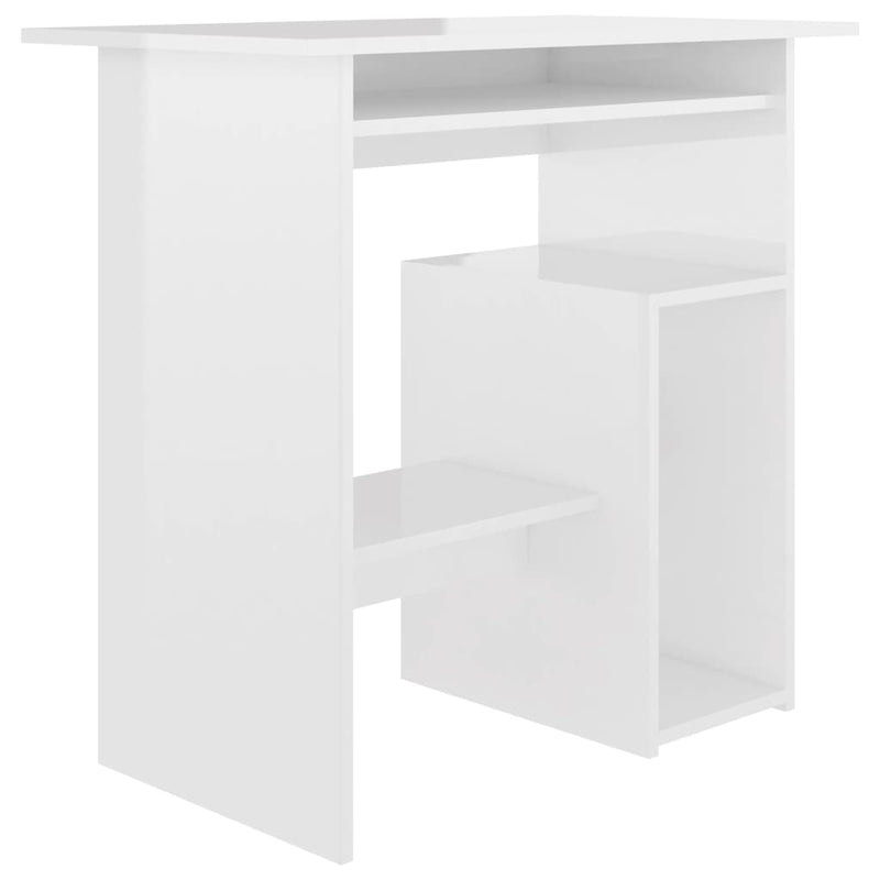 Dealsmate  Desk High Gloss White 80x45x74 cm Engineered Wood