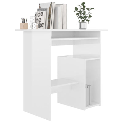Dealsmate  Desk High Gloss White 80x45x74 cm Engineered Wood