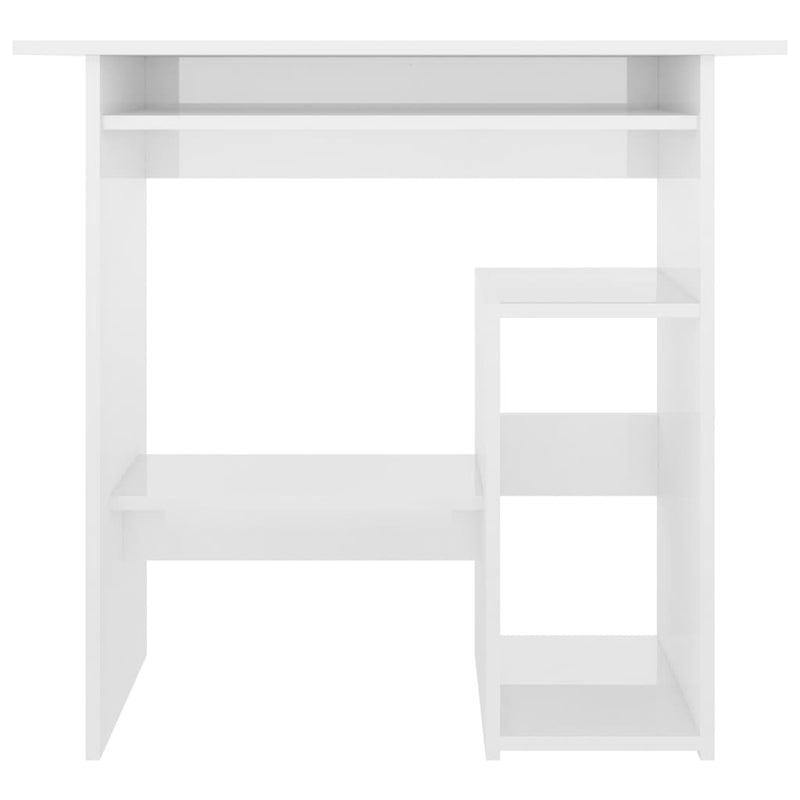 Dealsmate  Desk High Gloss White 80x45x74 cm Engineered Wood