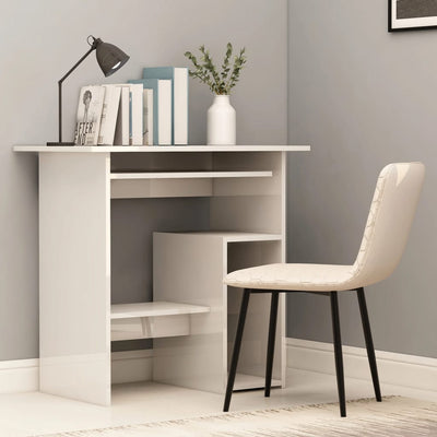 Dealsmate  Desk High Gloss White 80x45x74 cm Engineered Wood