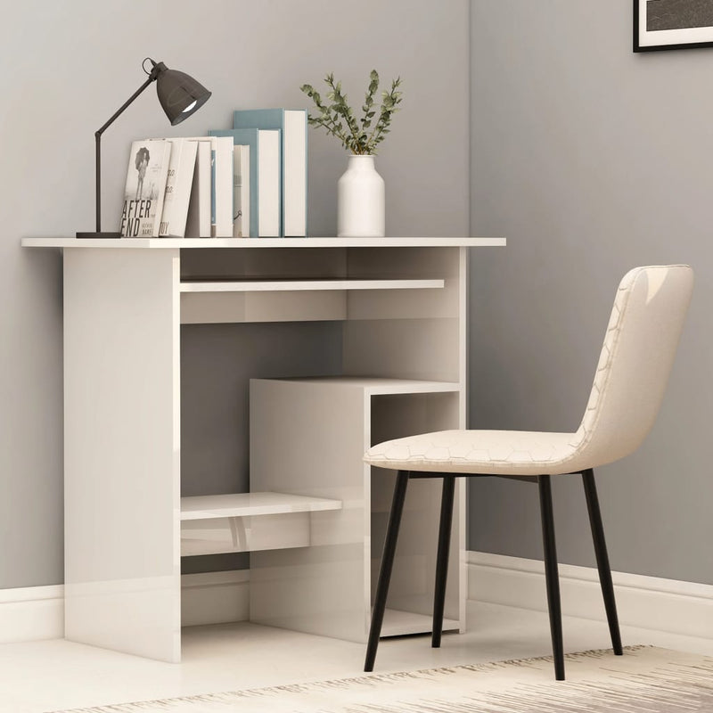 Dealsmate  Desk High Gloss White 80x45x74 cm Engineered Wood