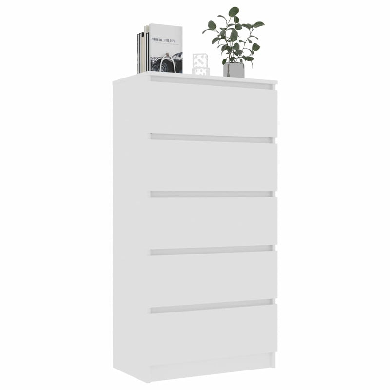 Dealsmate  Drawer Sideboard White 60x35x121 cm Chipboard