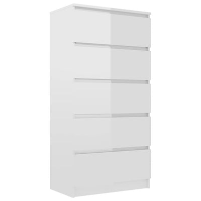 Dealsmate  Drawer Sideboard High Gloss White 60x35x121 cm Chipboard