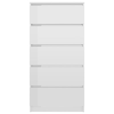 Dealsmate  Drawer Sideboard High Gloss White 60x35x121 cm Chipboard