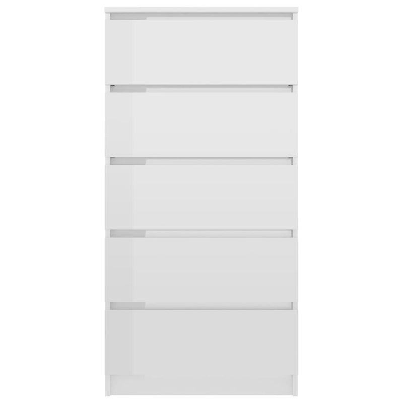 Dealsmate  Drawer Sideboard High Gloss White 60x35x121 cm Chipboard
