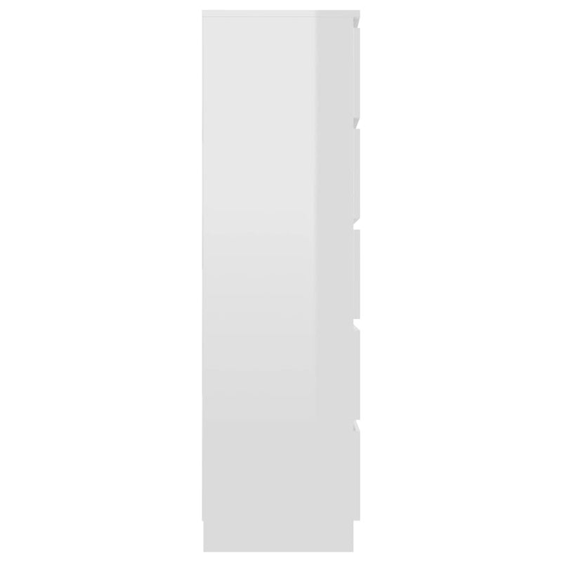 Dealsmate  Drawer Sideboard High Gloss White 60x35x121 cm Chipboard