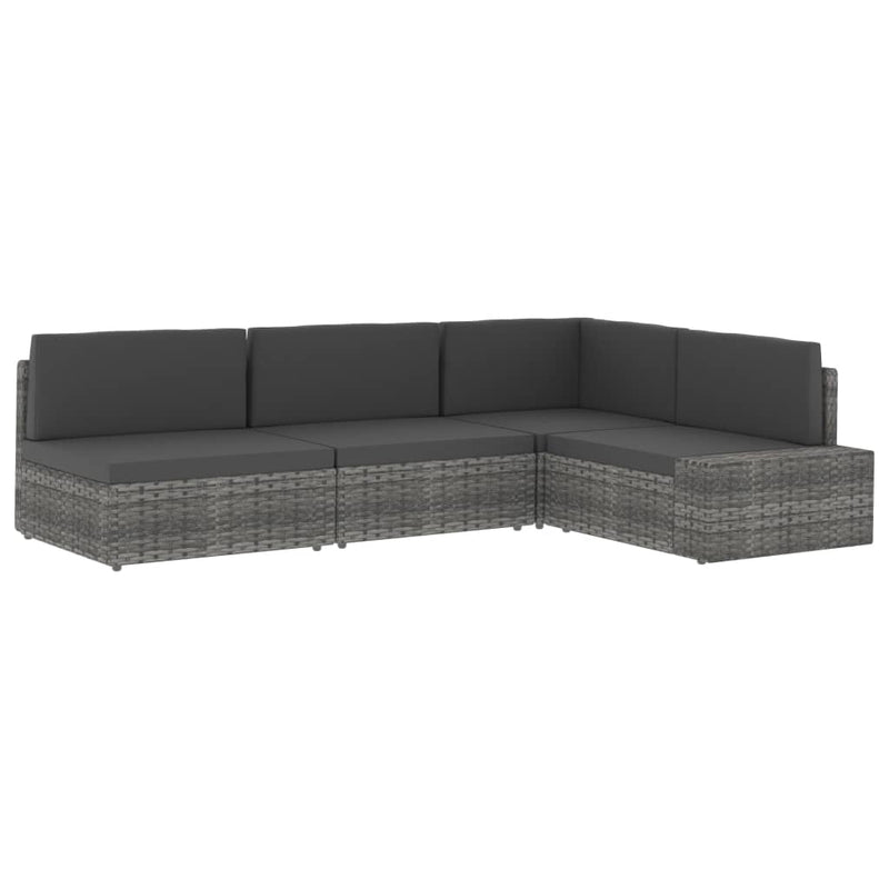 Dealsmate  Sectional Middle Sofa Poly Rattan Brown
