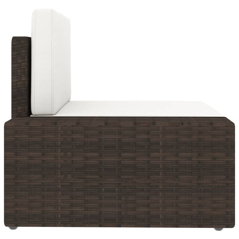 Dealsmate  Sectional Corner Sofa with Right Armrest Poly Rattan Brown