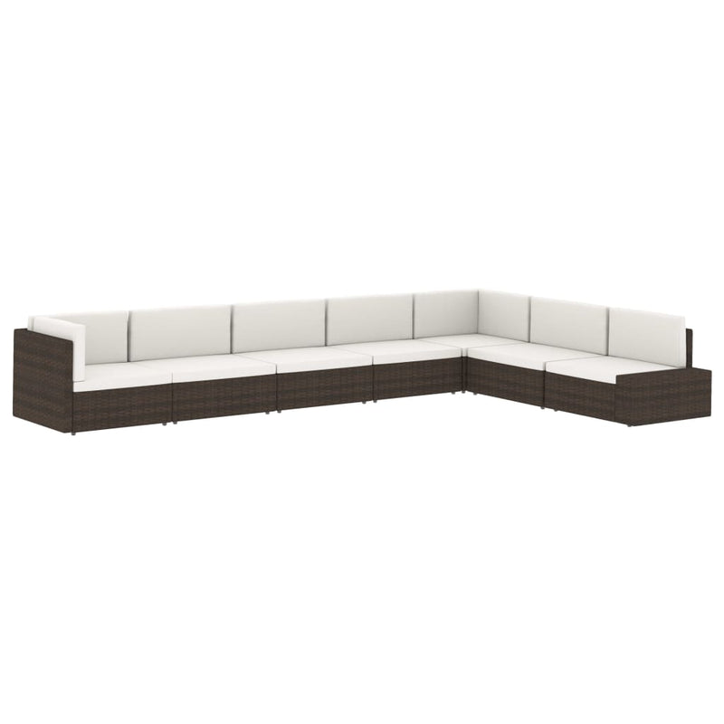 Dealsmate  Sectional Middle Sofa Poly Rattan Grey