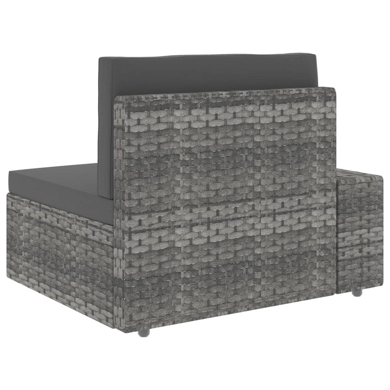 Dealsmate  Sectional Corner Sofa with Right Armrest Poly Rattan Grey