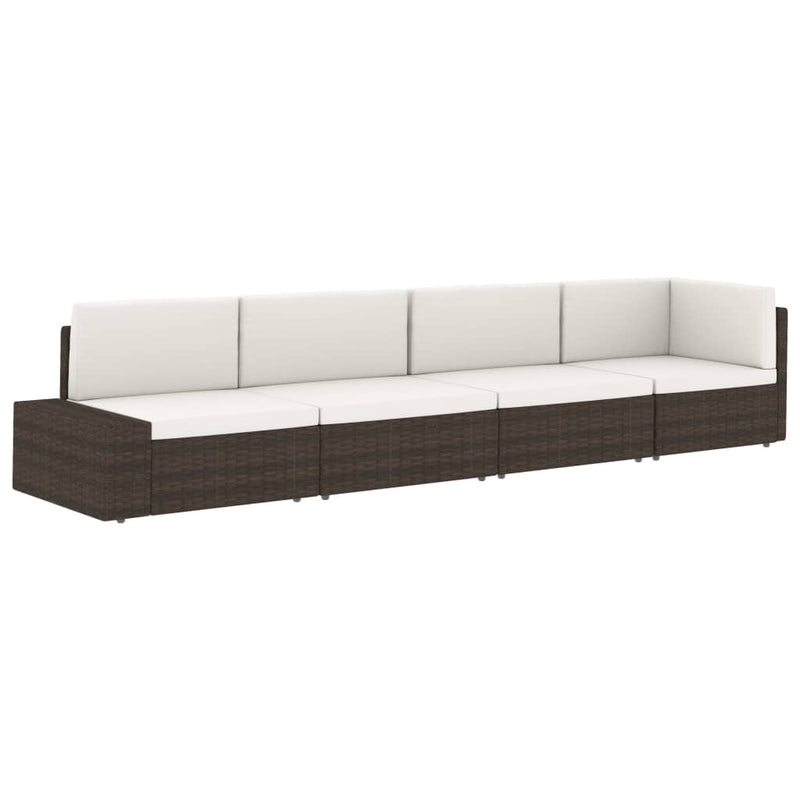 Dealsmate  Sectional Corner Sofa with Right Armrest Poly Rattan Grey