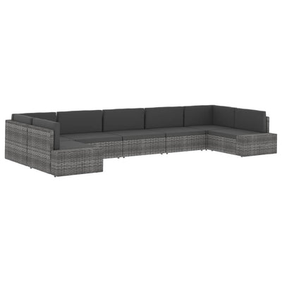 Dealsmate  Sectional Corner Sofa Poly Rattan Grey