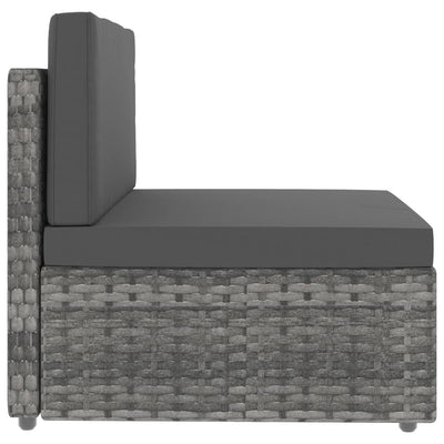 Dealsmate  Sectional Sofa 2-Seater Poly Rattan Grey