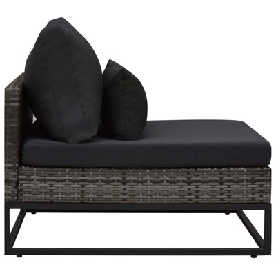 Dealsmate  4 Piece Garden Sofa Set with Cushions Poly Rattan Grey