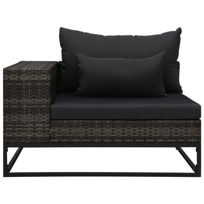 Dealsmate  4 Piece Garden Sofa Set with Cushions Poly Rattan Grey