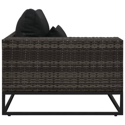 Dealsmate  5 Piece Garden Sofa Set with Cushions Poly Rattan Grey