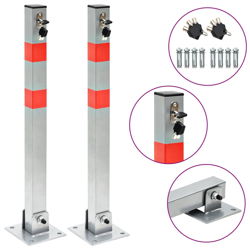 Dealsmate  Parking Posts with Locks 2 pcs