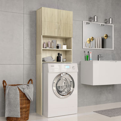 Dealsmate  Washing Machine Cabinet Sonoma Oak 64x25.5x190 cm Engineered Wood