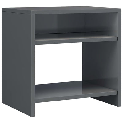 Dealsmate  Bedside Cabinet High Gloss Grey 40x30x40 cm Engineered Wood
