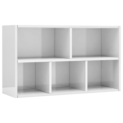 Dealsmate  Book Cabinet/Sideboard High Gloss White 50x25x80 cm Chipboard