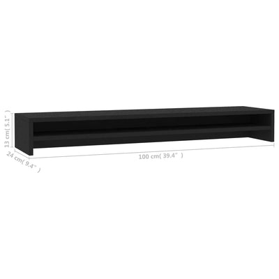 Dealsmate  Monitor Stand Black 100x24x13 cm Engineered Wood