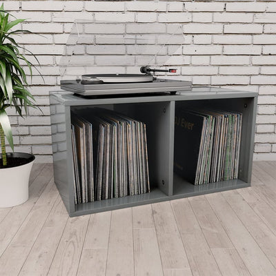 Dealsmate  Vinyl Storage Box High Gloss Grey 71x34x36 cm Chipboard