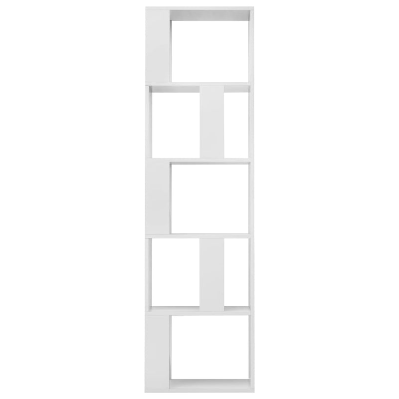 Dealsmate  Book Cabinet/Room Divider High Gloss White 45x24x159 cm Engineered Wood