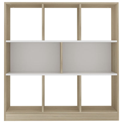 Dealsmate  Book Cabinet White and Sonoma Oak 97.5x29.5x100 cm Engineered Wood