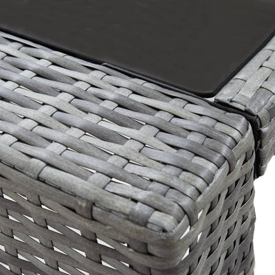 Dealsmate  7 Piece Garden Bar Set with Cushions Poly Rattan Grey