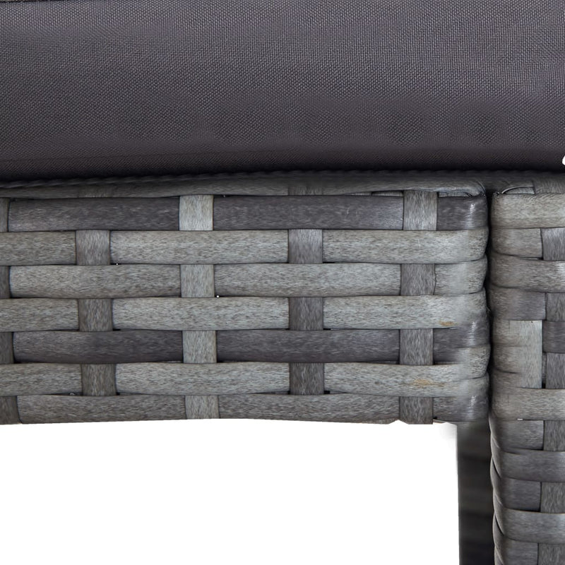 Dealsmate  7 Piece Garden Bar Set with Cushions Poly Rattan Grey