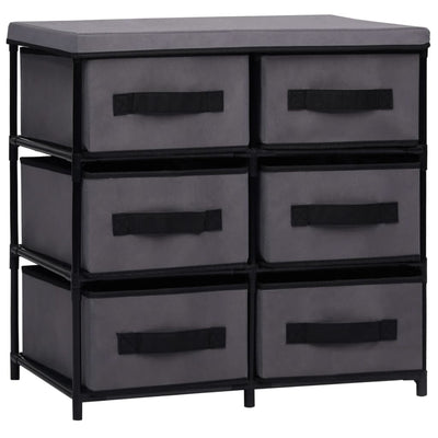 Dealsmate  Storage Cabinet with 6 Drawers 55x29x55 cm Grey Steel