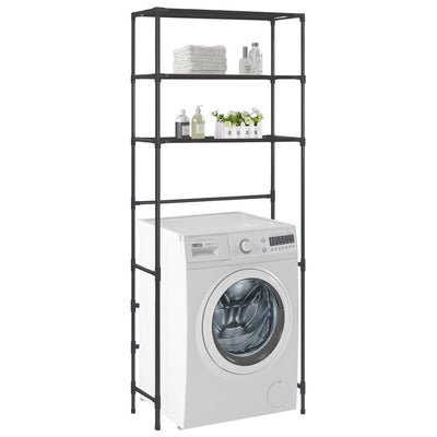 Dealsmate  3-Tier Storage Rack over Laundry Machine Black 69x28x169 cm