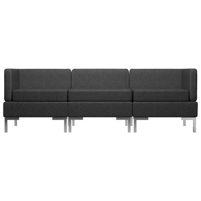 Dealsmate  3 Piece Sofa Set Fabric Black