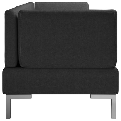 Dealsmate  3 Piece Sofa Set Fabric Black