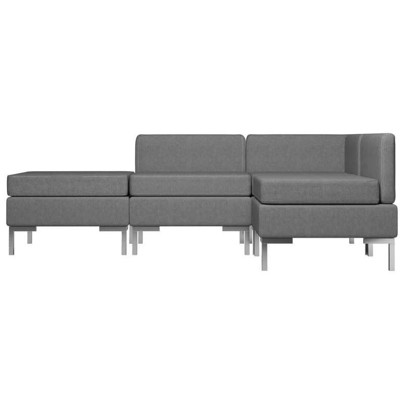 Dealsmate  4 Piece Sofa Set Fabric Dark Grey