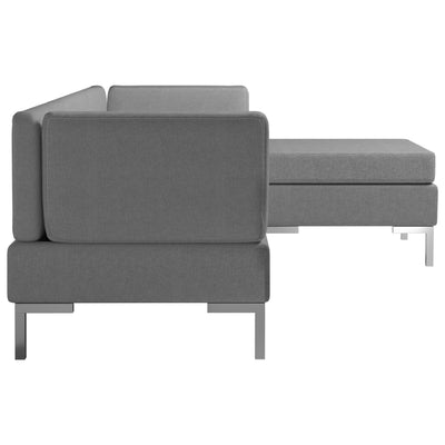 Dealsmate  4 Piece Sofa Set Fabric Light Grey